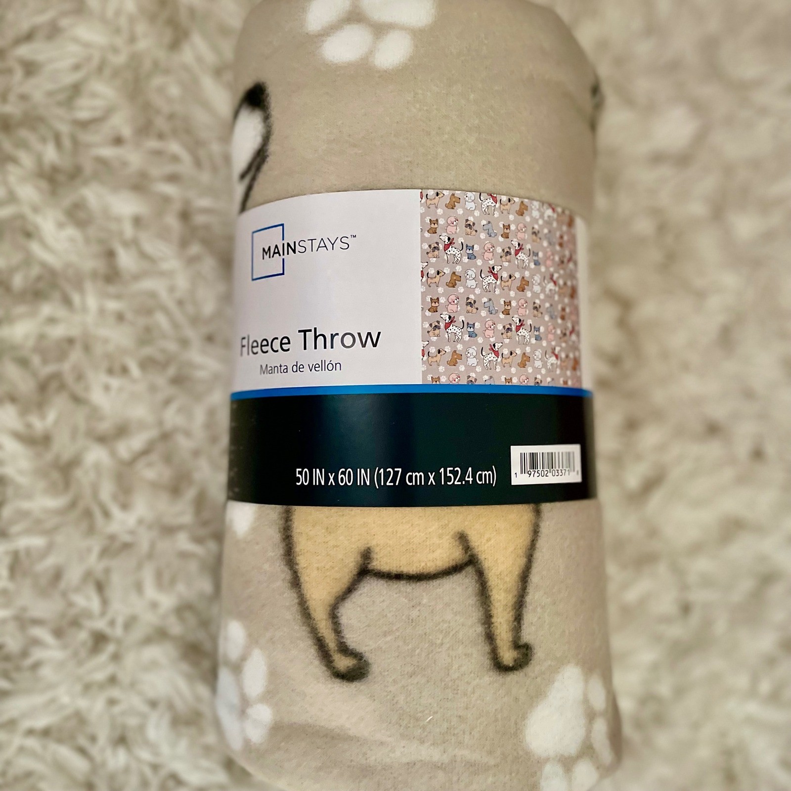 50x60 Dog Print Tan Dalmatian Pug Poodle New