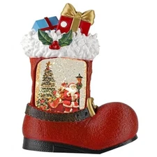 Christmas Snow Globe Decorations, Musical Glitter Boots Santa Christmas Santa