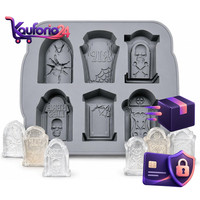 Silikonform Grabstein FüR Halloween Kuchenform Whiskey Cocktail Eis SüßIgkeiten