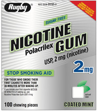 Rugby Nicotine Gum 2mg Sugar Free Mint Coated   5 Boxes 500 Pieces 