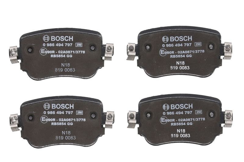 Plaquettes de freins arrière Bosch 0986494797 auto Volkswagen Polo