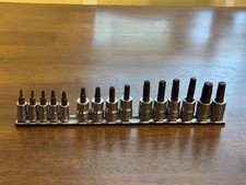 Snap-on Torx Bit Socket Set 15 Pc T8 - T55 38 And 14 Drive