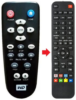 Fernbedienung geeignet für WESTERN DIGITAL HD-LIVE-WD-TV | HDLIVEWDTV