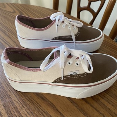 Vans Authentic Stackform Earth Tones Platform  6 Men / 7.5 Women Brown Nice!