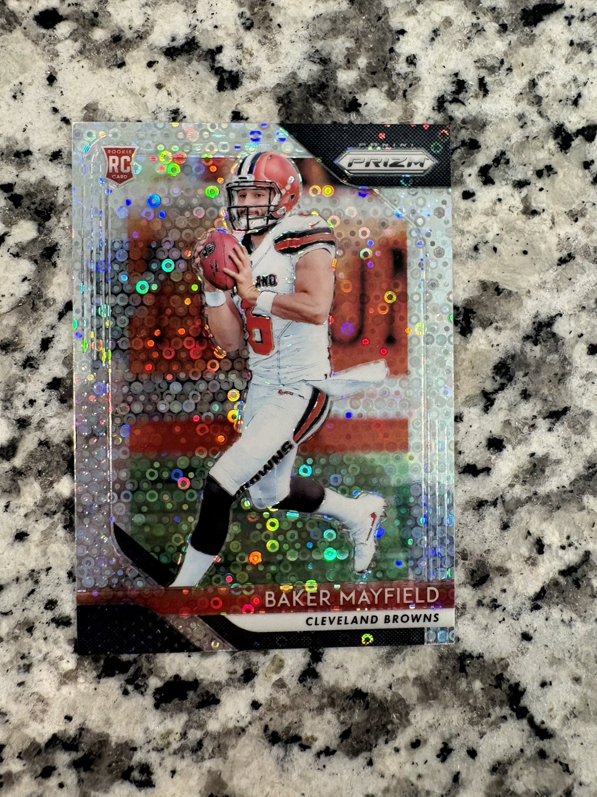 2018 Panini Prizm Baker Mayfield Rookie Disco Prizm RC No. 201
