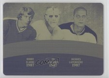 2017-18 Leaf ITG Used Printing Plate Yellow 1/1 Bobby Clarke Ed Giacomin HOF v7j