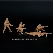 Modello 4 uomo stampato in 3D 1/72 Guerra del Golfo USA "Delta Force Sniper Reconnaissance Team"