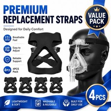 CPAP Mask Headgear Straps 4PCS Replacement Adjustable Full Face Nasal Mask Parts