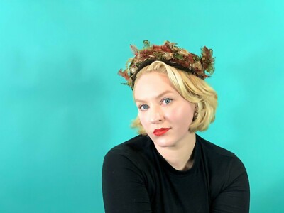 Vintage 1950s Feather Hat Pinehurst Brown Round Cap | eBay display picture 2