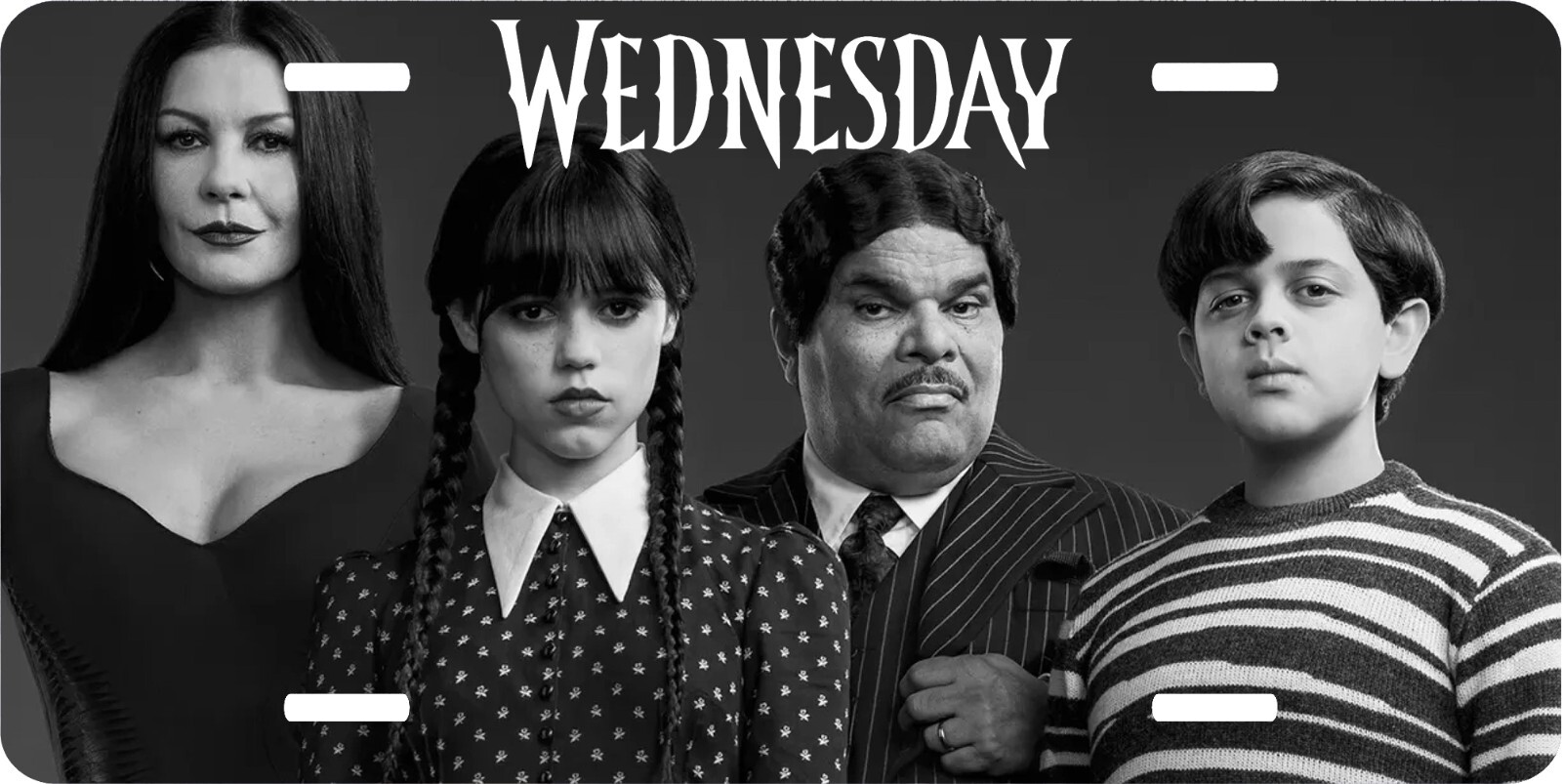 Wednesday Addams Monochrome License Plate