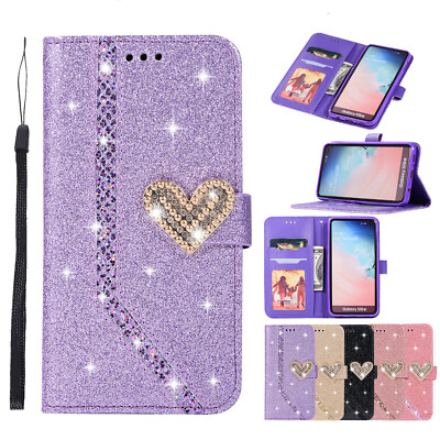 Luxus Bling PU-Leder Wallet Case Handyhülle für Huawei P40 P30 Lite Mate 20 10