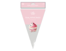 Dual Icing Bags 10 Pack - Creative Fun Baking Cupcake Piping Decorating Colours