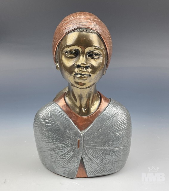 BRONZE LE BUST-Very Rare African Woman and Child by Casper Darare BRONZE LE BUST-Very Rare African Woman and Child by Casper Darare