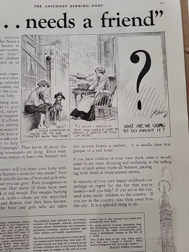 1924 Metropolitan Life Insurance S.E. Post Druck Anzeige Feller Friend Cartoon - Bild 3 von 3