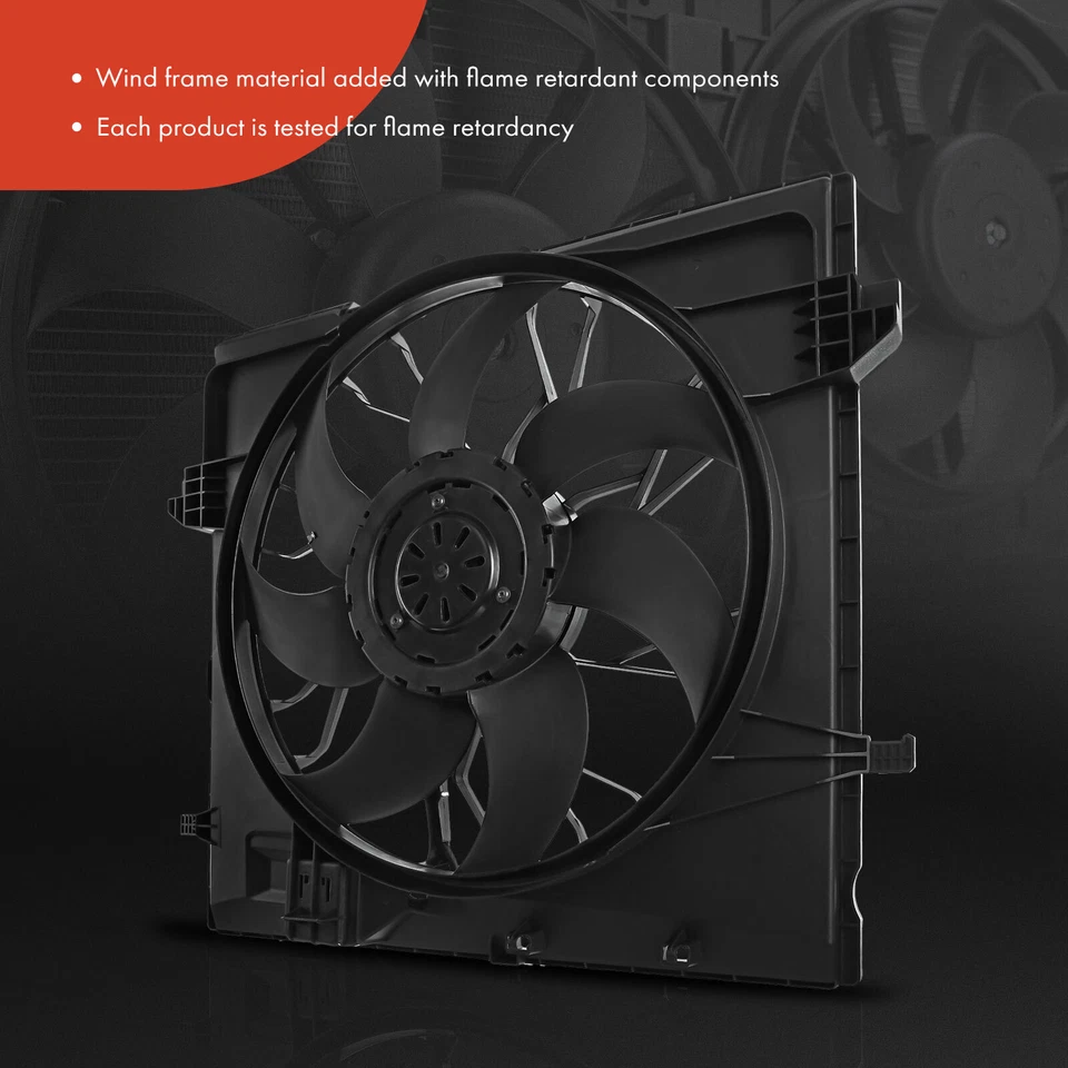 Kit de radiador y condensador de CA y ventilador de refrigeración para Mercedes-Benz GL350 GLE550e ML350 Foto 4 de 4