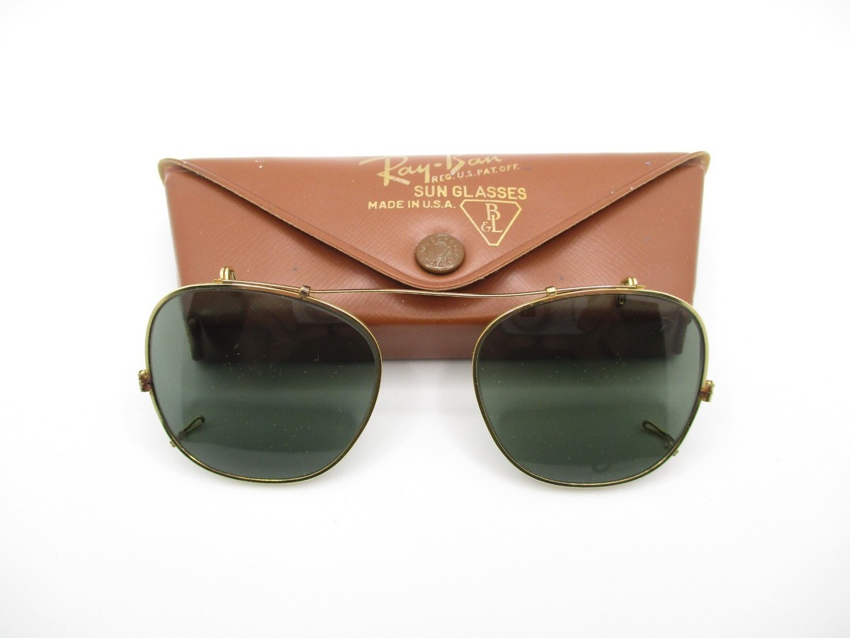 小物 Vintage RayBan B&L PRUDENTIAL Sunglasses Rare Vintage RAY-BAN Clip-On Sunglasses B&L 46 With Case | eBay