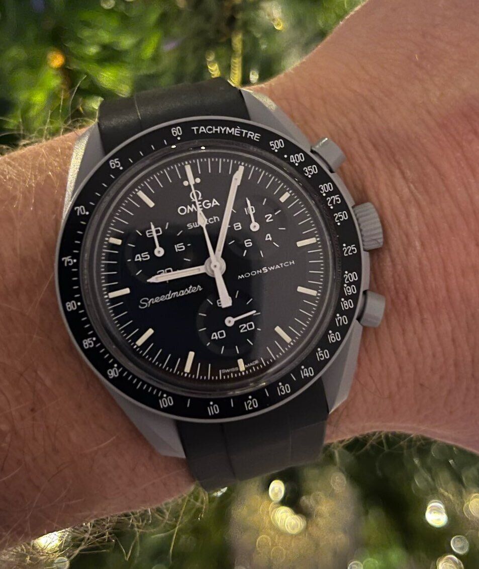 MoonSwatch Silicone Bracelet Black Swatch Omega Speedmaster 20mm Moon  Mercury