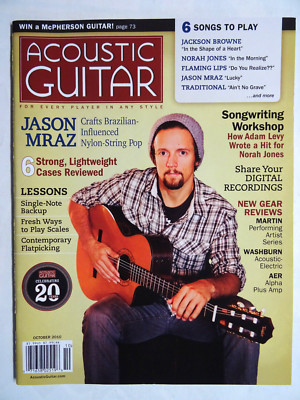 Acoustic Guitar Magazine 2010 October Jason Mraz Adam Levy Martin Washburn Aer