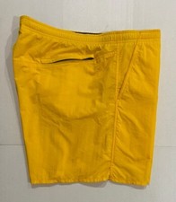 Men's Speedo Mesh Lined Swim Shorts Size XL Pockets Yellow Nylon EUC