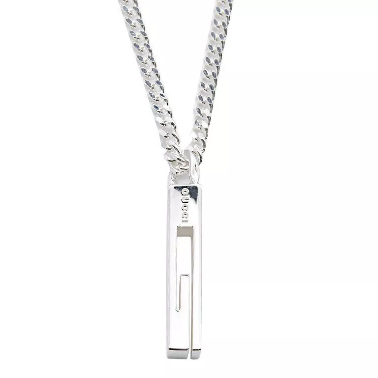 Collier Gucci Pendentif Bijoux Hommes Femmes Argent 925 Chaîne 50cm d'Italie