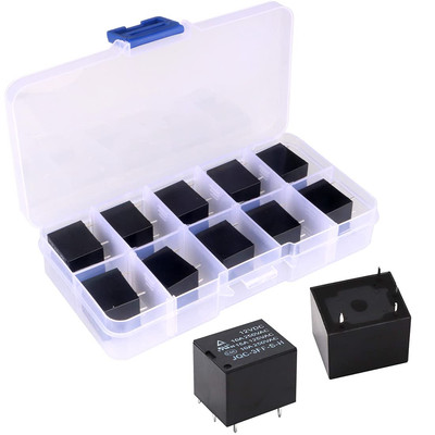 10pcs Leistungsrelais SPST PCB Typ DC 12V Spule 4 Pins Mini-Power Spulenrelais J