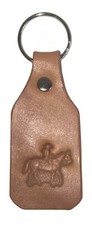 Portachiavi in pelle CAVALLO CAVALIERE animale oblungo fatto a mano