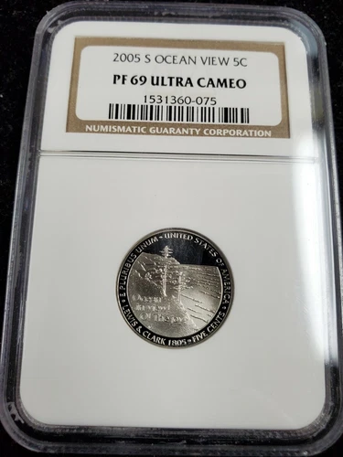 2005 S 5c Proof Ocean View Jefferson Nickel- NGC PF69 Ultra Cameo