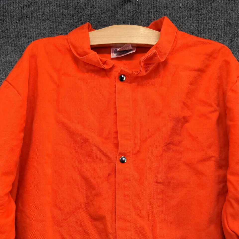 Unbranded Men's Flame Resistant Jacket Orange XL Snap Button Workwear - Image 3 of 4