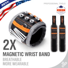 Magnetic Wristband Strong Magnets Holds Screws Nails Bit Valentines Gift 2PC