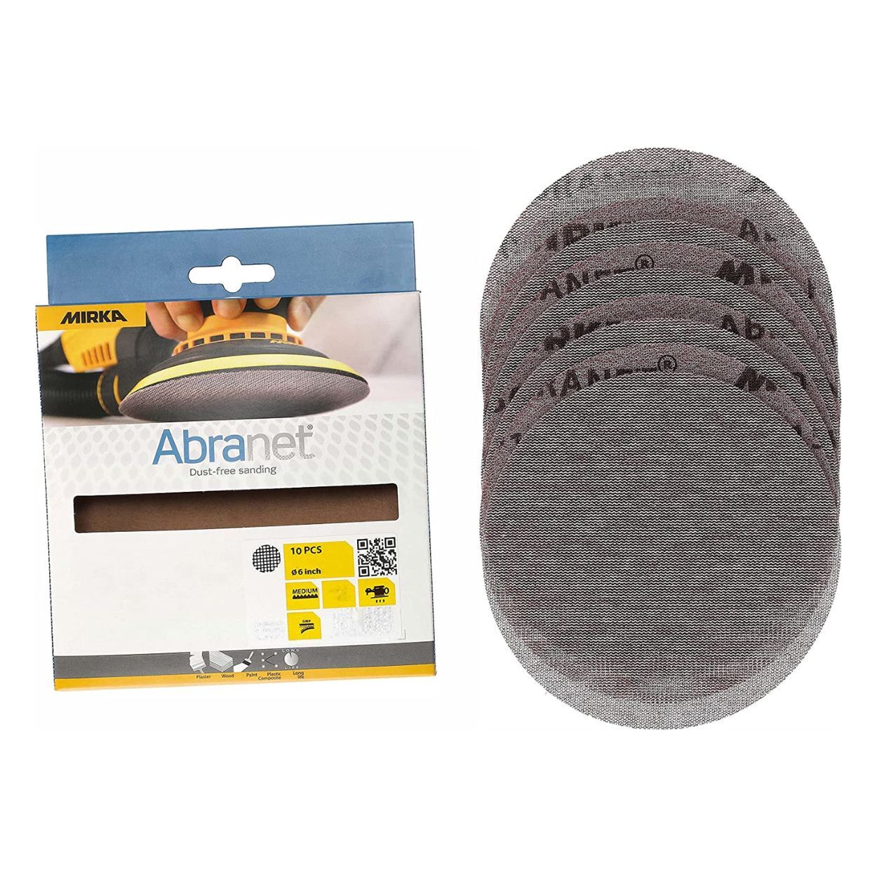 Mirka Abranet Schleifblatt P80 (10 Stück) – 70x228 Mm, Staubarmes Schleifnetz Für Holz, Lack, Metall & Mehr