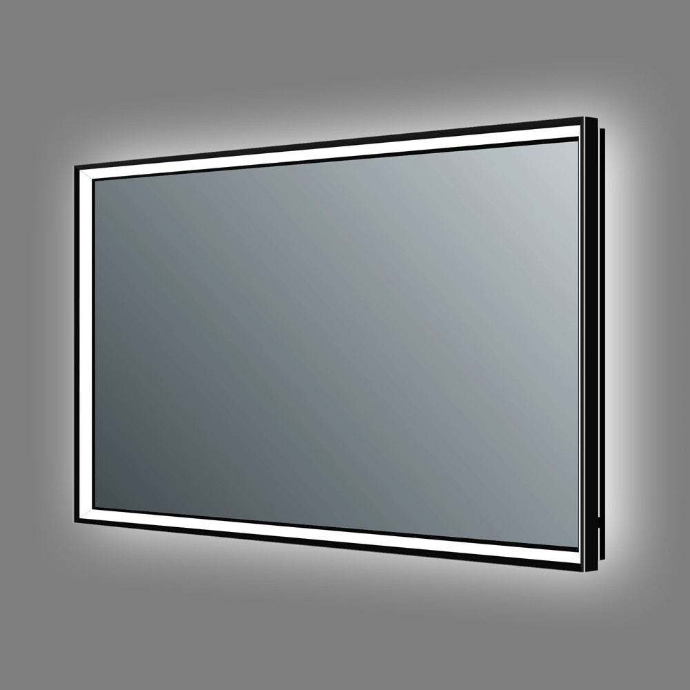 Black Bathroom Mirror Large Wall Hung Backlit Vanity Mirror With