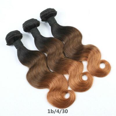 16+16+16 BRASILIAN VIRGIN HUMAN HAIR BODY WAVE 1B/4/30 3TONE ROOT OMBRE 300g 12A