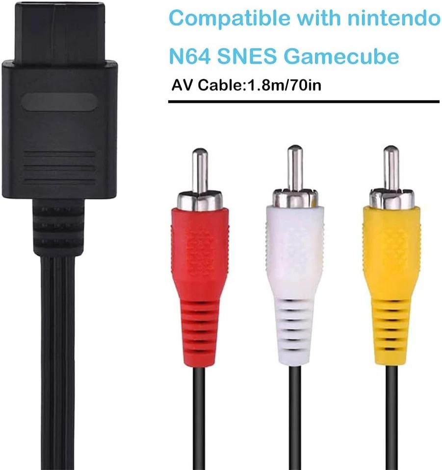 Adaptador de CA Fuente de Alimentación y Cable AV para Nintendo 64 N64 Paquete Lote Nuevo Foto 4 de 4