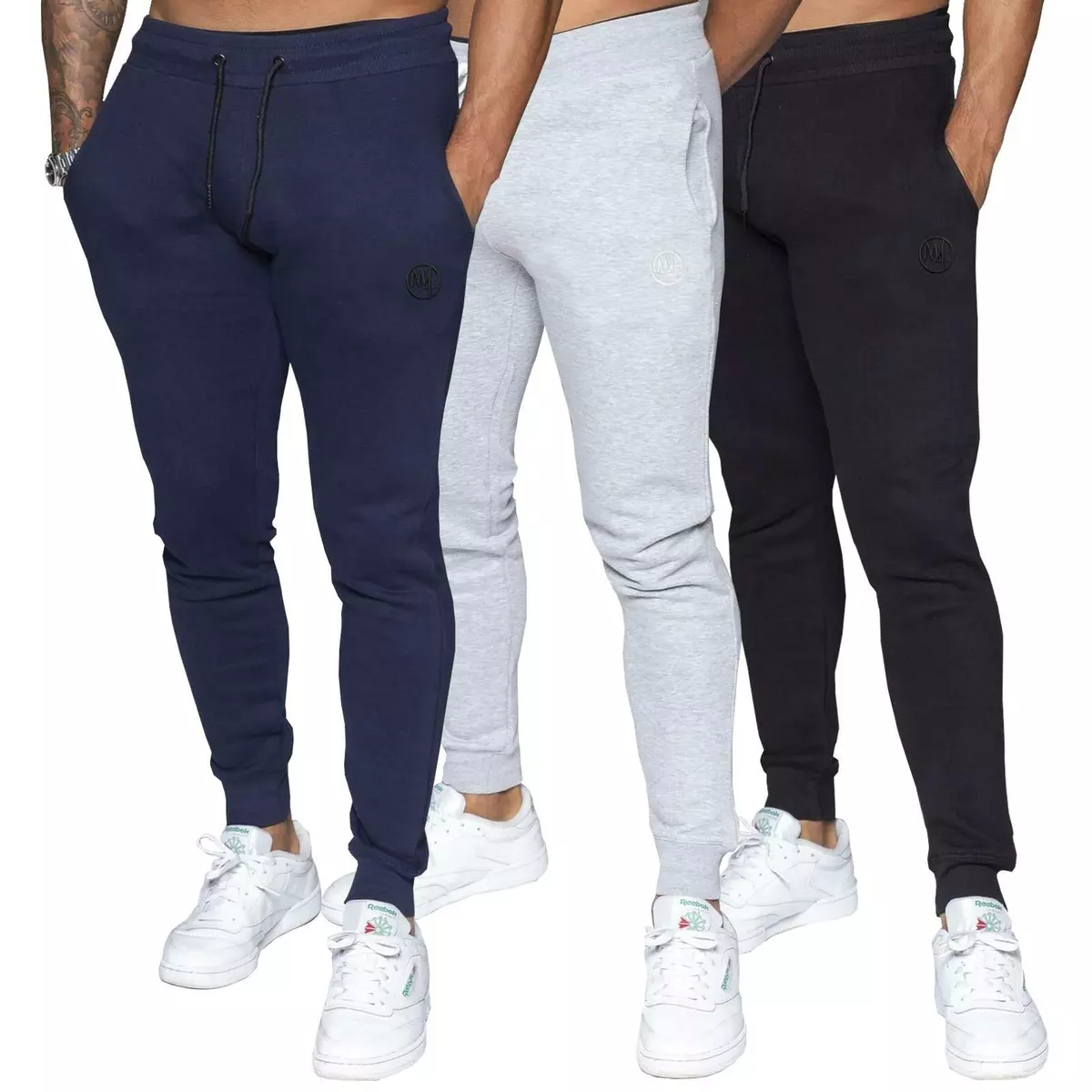 🔥Men Joggers Cuffed Sweatpants Gym Slim Fit Fleece Jogging Bottoms  Trousers US