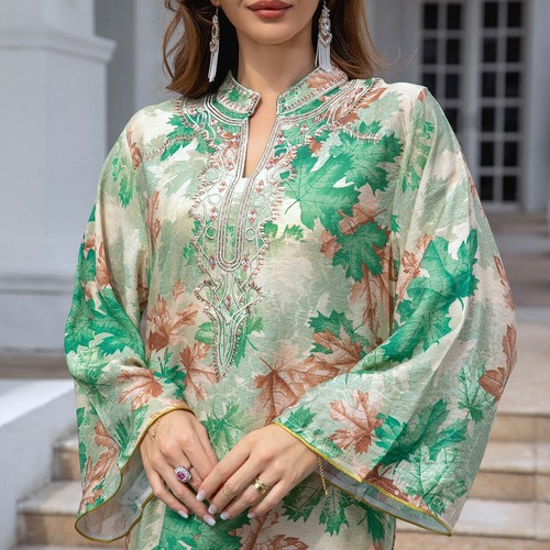 Women Muslim Islamic Kaftan Abaya Dubai Party Gown Ethnic Robe Morocco Dress - Picture 10 of 31