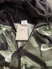 NIKE Dri-FIT Fleece Full Zip Men's Camo Hoodie Velvet Brown/Black XL DQ4790-220