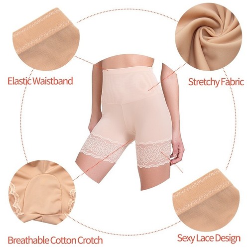 Women High Waist Anti Chafing Safety Shorts Seamless Boyshorts Slip Underwear - Picture 5 of 13