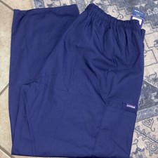 NWT Adar Blue Sivvan Pants Unisex Work Uniform Scrubs Draw String Size 3XL