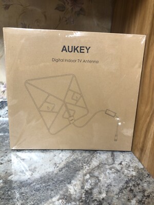 New Sealed Aukey Digital Indoor TV Antenna AN-P02 50 Mile Range