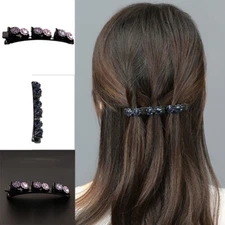 Rhinestone Braided Bang Clip Hair Accessories Duckbill Clip