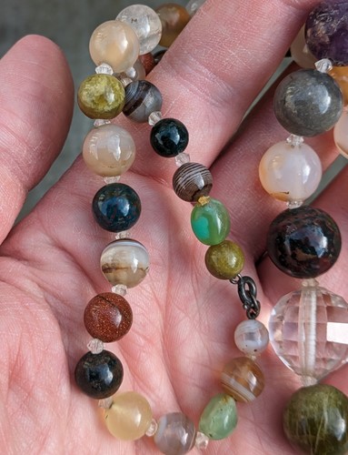 Scottish Antique Agate Specimen Hardstone Pebble necklace c1900 -Beautiful beads - Picture 5 of 8
