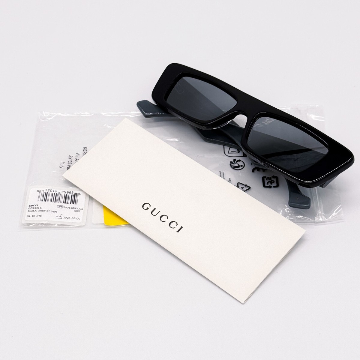 NEW GUCCI GG1331S 005 BLACK SILVER UNISEX SUNGLASSES GUCCI 