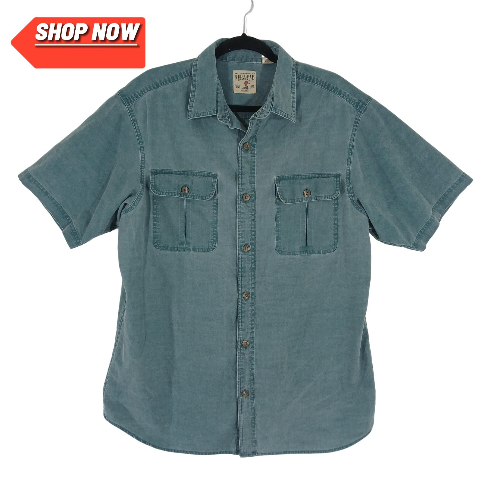 RedHead Men's L Green Outdoor Fishing Hiking Camping Shirt