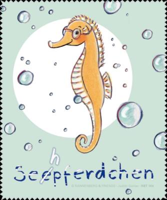 Niedliches Microfasertuch/Brillenputztuch von Rannenberg&Friends ''Sehpferdchen''