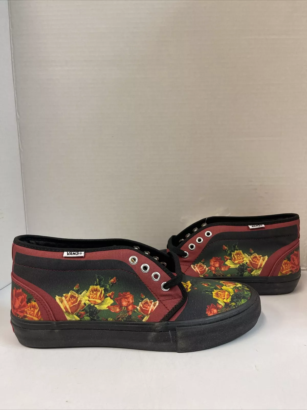 Vans Supreme x Jean Paul Gaultier x Chukka 95 Bourgogne Floral 2019 Taille 9,5 Neuf