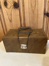 8 Track Carrying Case Brown faux leather Vintage Hard Case
