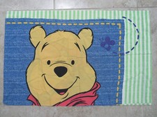 Vtg WINNIE THE POOH Tigger 2-Sided PILLOW CASE Stitched Striped Denim USA Bee