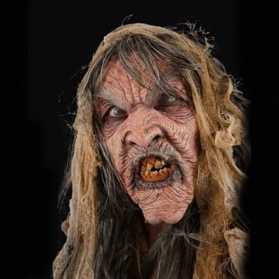 Masque prothétique sorcière mousse visage complet vieille sorcière Halloween appareil FX non peint - Photo 1/2