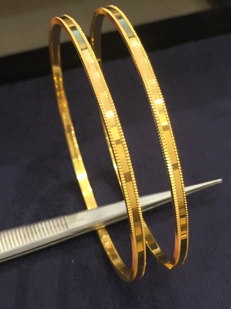 Gorgeous Classy Dubai Handmade Bangles Bracelet In 916 Stamped 22K Yellow Gold