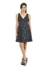 Marc Jacobs Orcha Black Cas Print Cotton Silk S/L Dress $398 NWT 12
